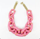 "the Michelle" - Bamboo Link Necklace - Pink image 2