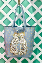 Hand-painted Staffies on Leather Tote image 0