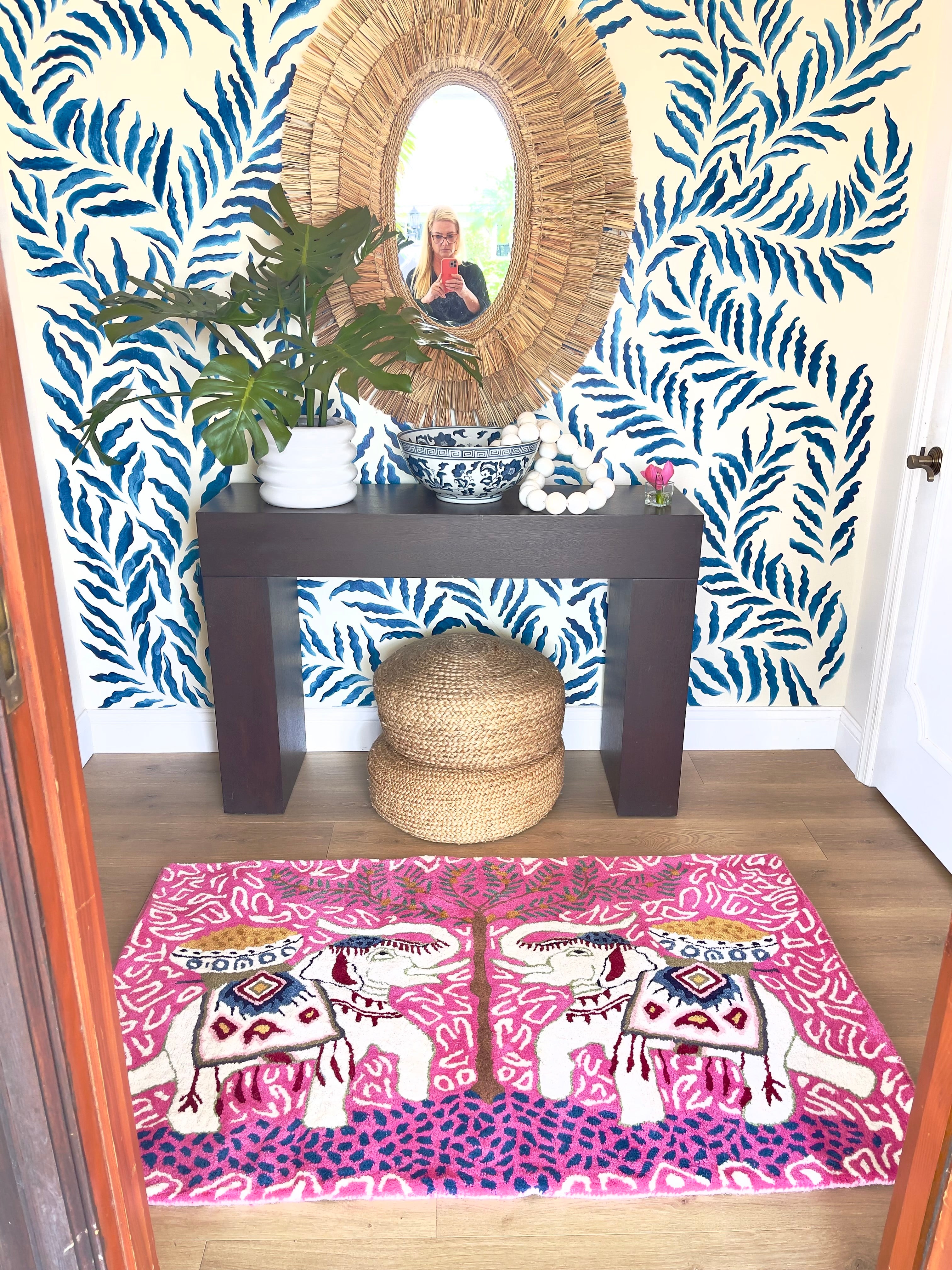 Paige Gemmel Rug | Twin Elephants | Pink image 0