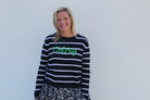 Rugby Stripe Delray Sweater | Navy/Green image 1