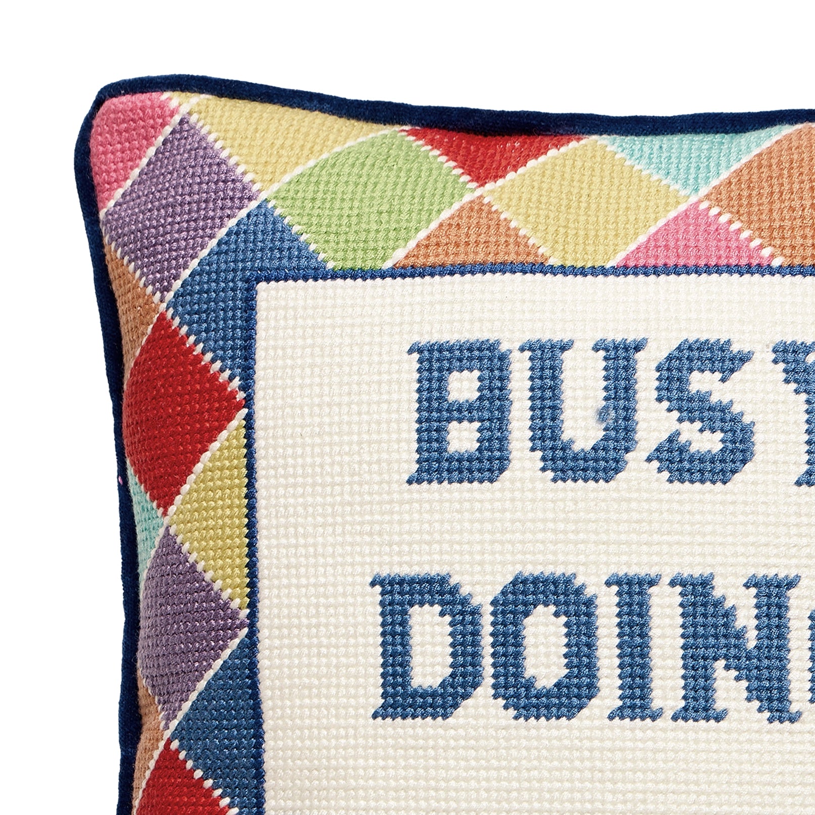 Busy Doing Nothing Embroidered Pillow image 2