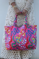 Tote Bag | Party Snakes | Pink image 0