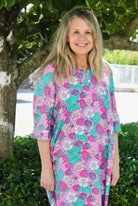 Scallop Delray Dress | Vintage Strawberries | Pink image 1