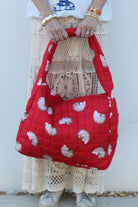 Puffer Tote Bag | Nautilus | Red image 0