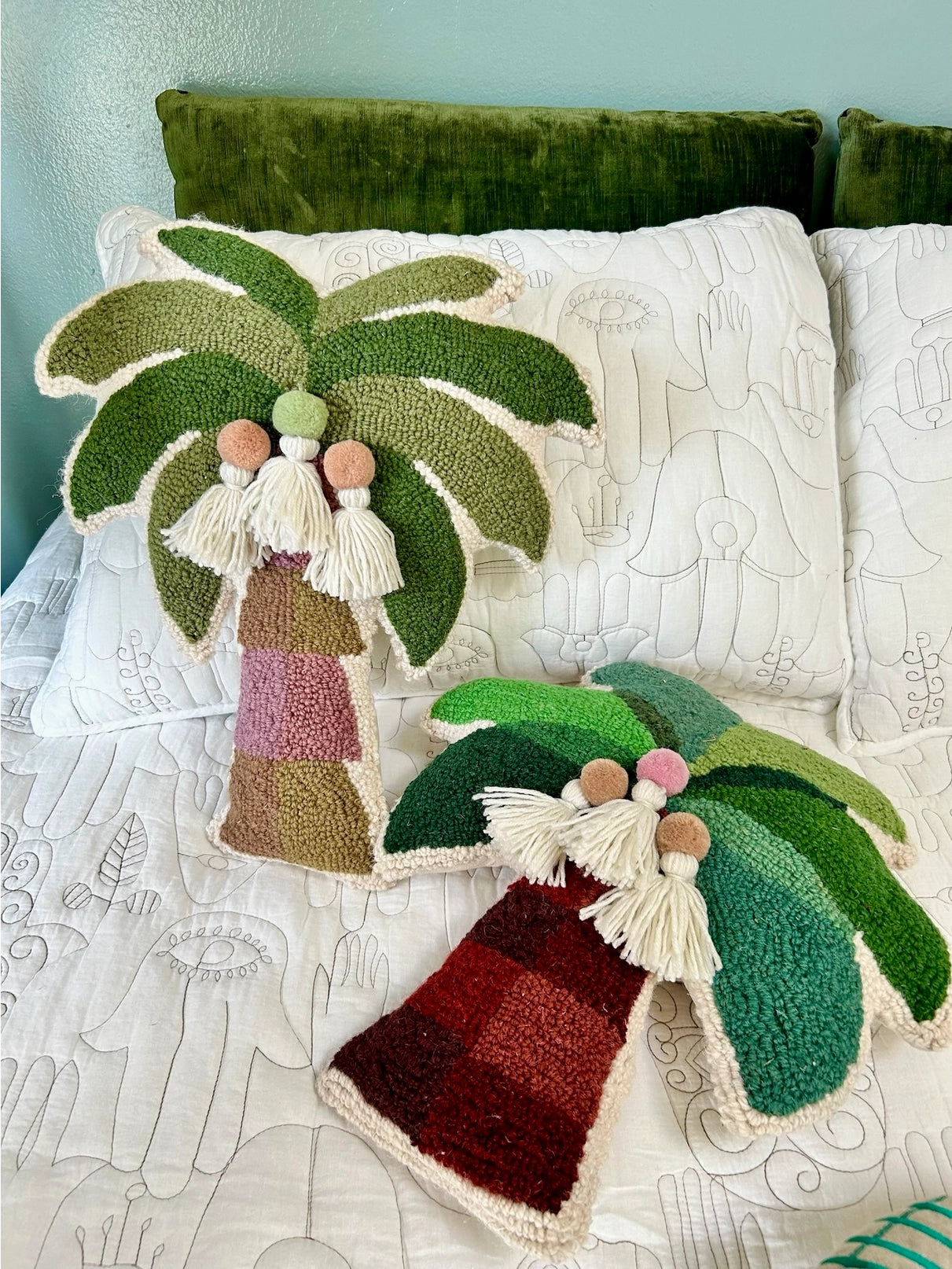 Palmita Hook Pillow W/Pom Tassels - Jungalow image 2