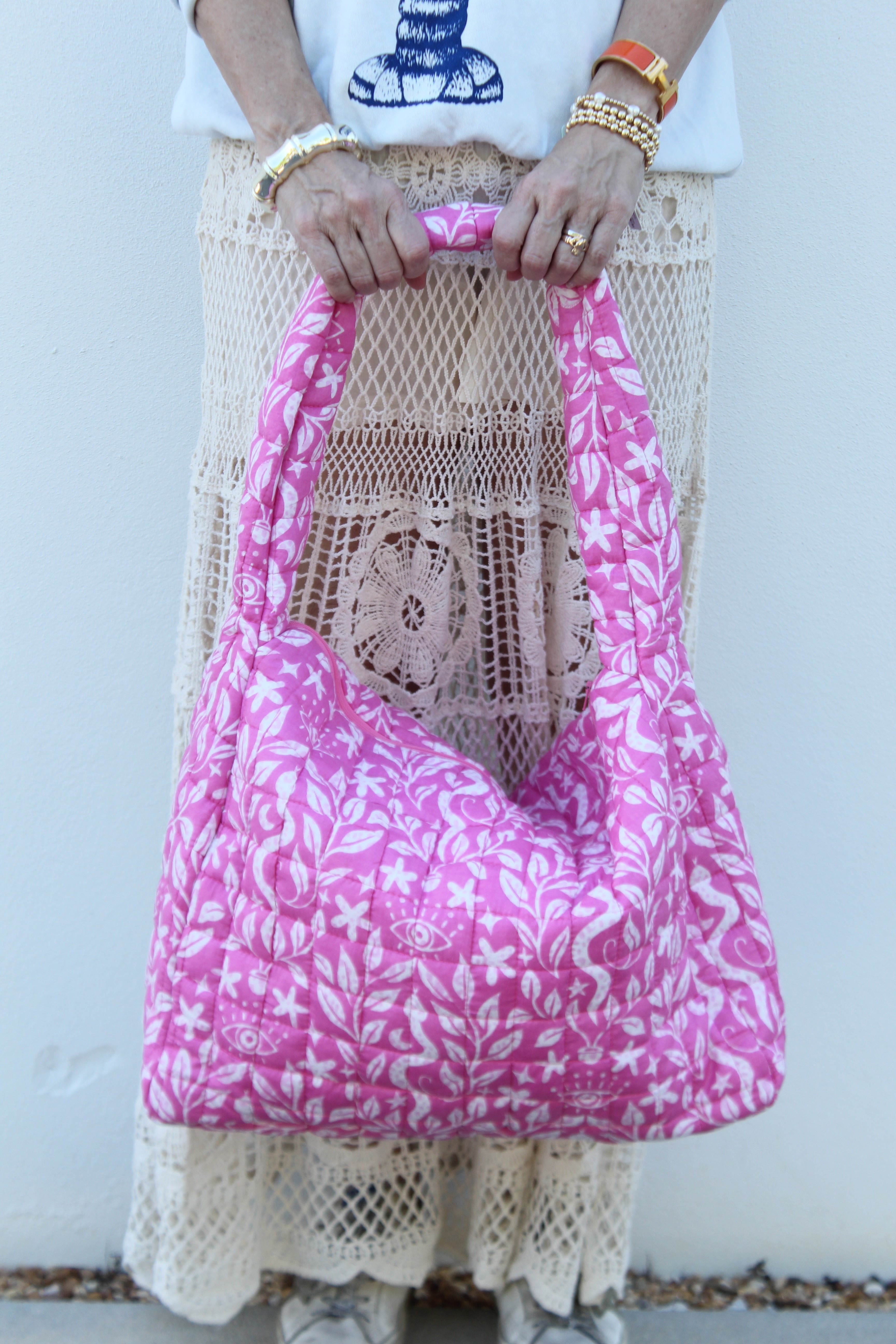 Puffer Tote Bag | Magic Moon | Pink image 0