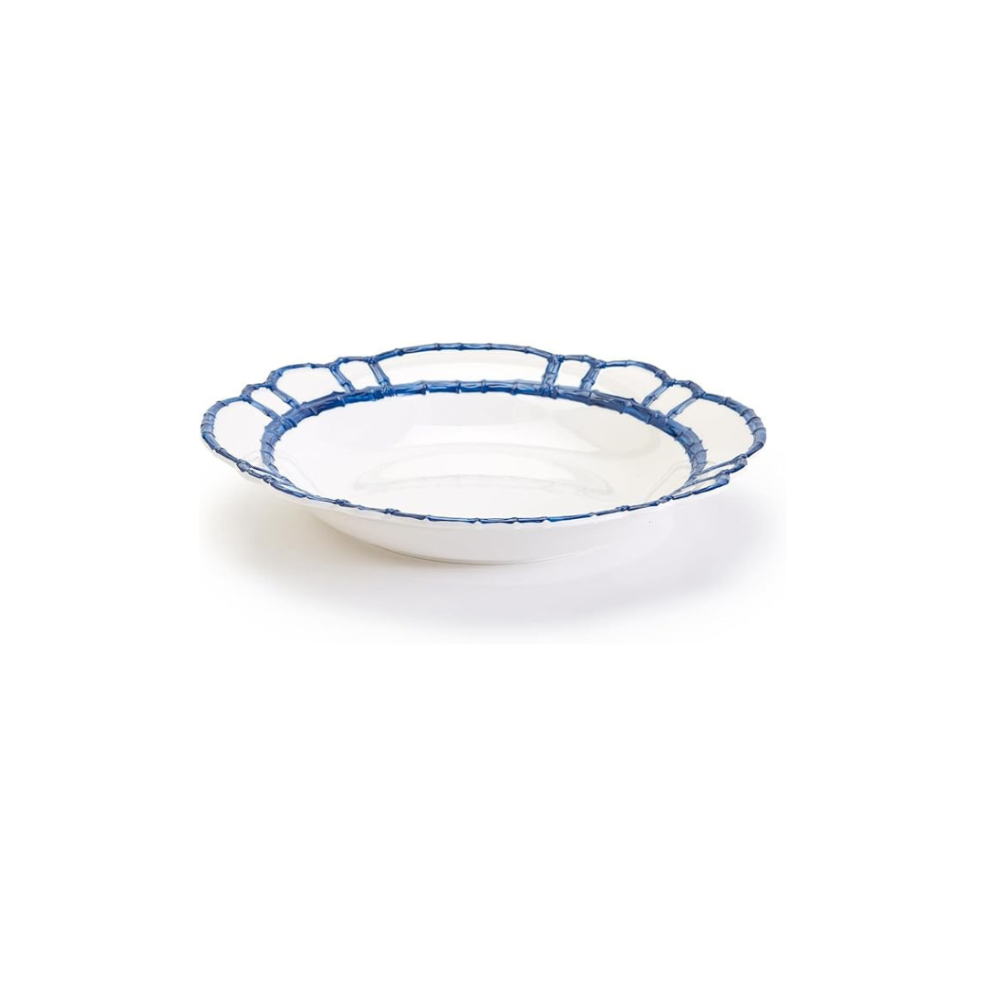 BAMBOO TOUCH SERVING/CENTERPIECE BOWL | BLUE image 1