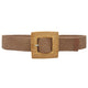 Square Buckle Accent Ratan Belt