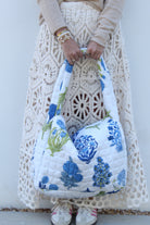 Puffer Tote Bag | Floral Block Print | Multi image 0