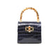 Genuine Italian Leather Bamboo Handle Bag