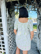 Square Neck Dress | Christmas Tree | Green image 1