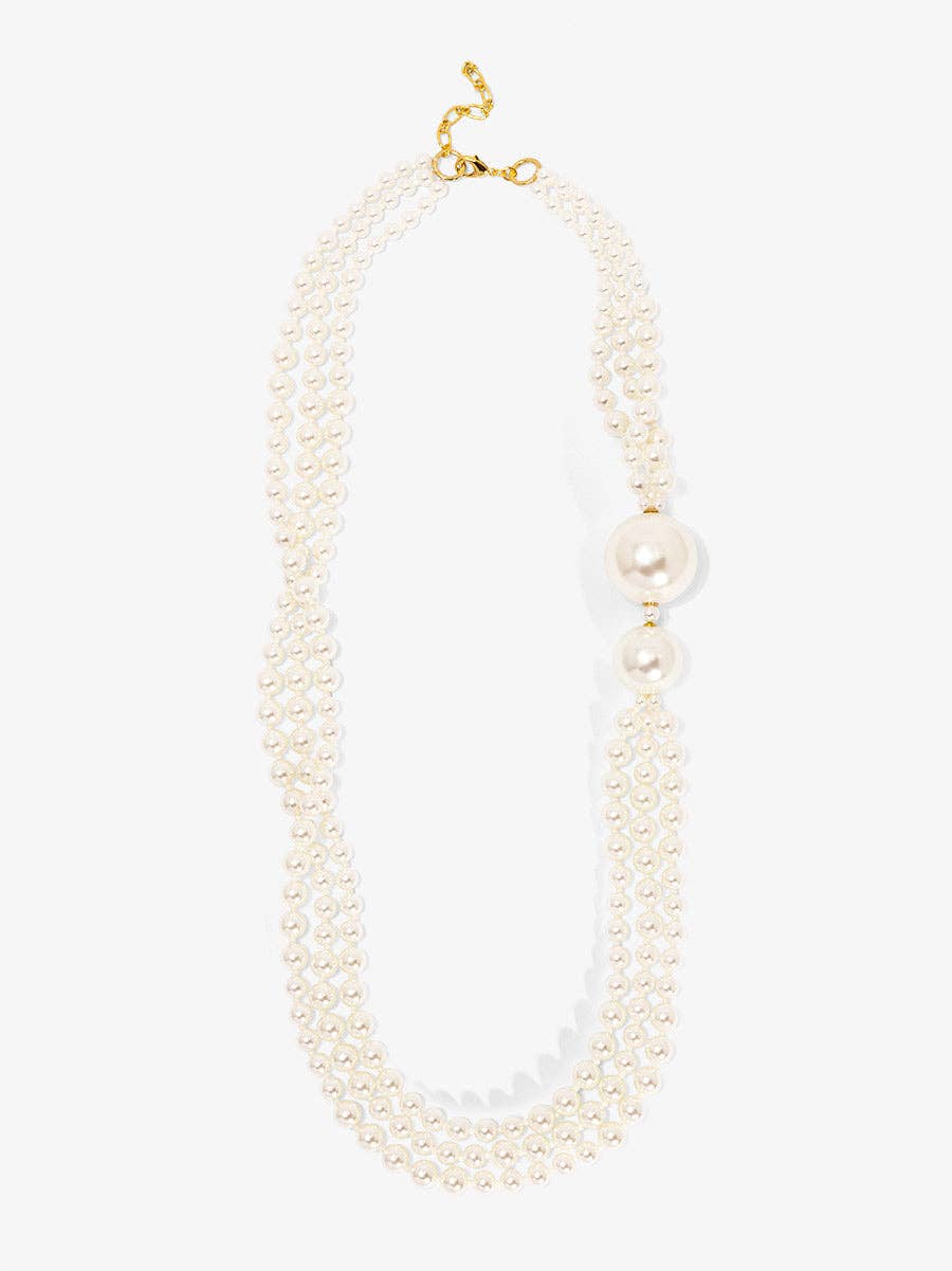 Long Necklace with Oversized Pearls