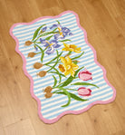 Flower Stripes Hook Rug image 1