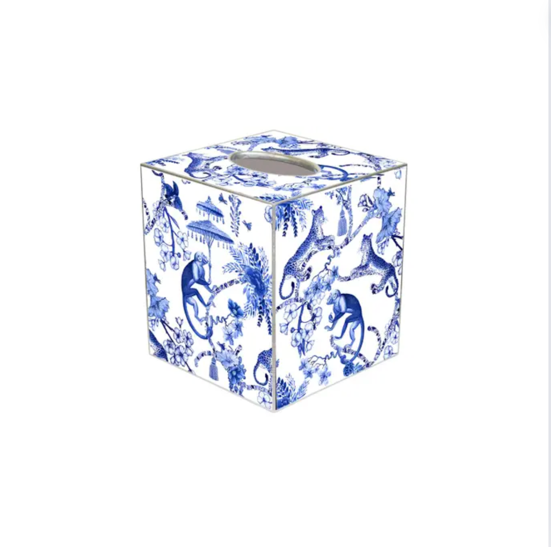 Tissue Box Holder | Chic Monkey | Blue image 0