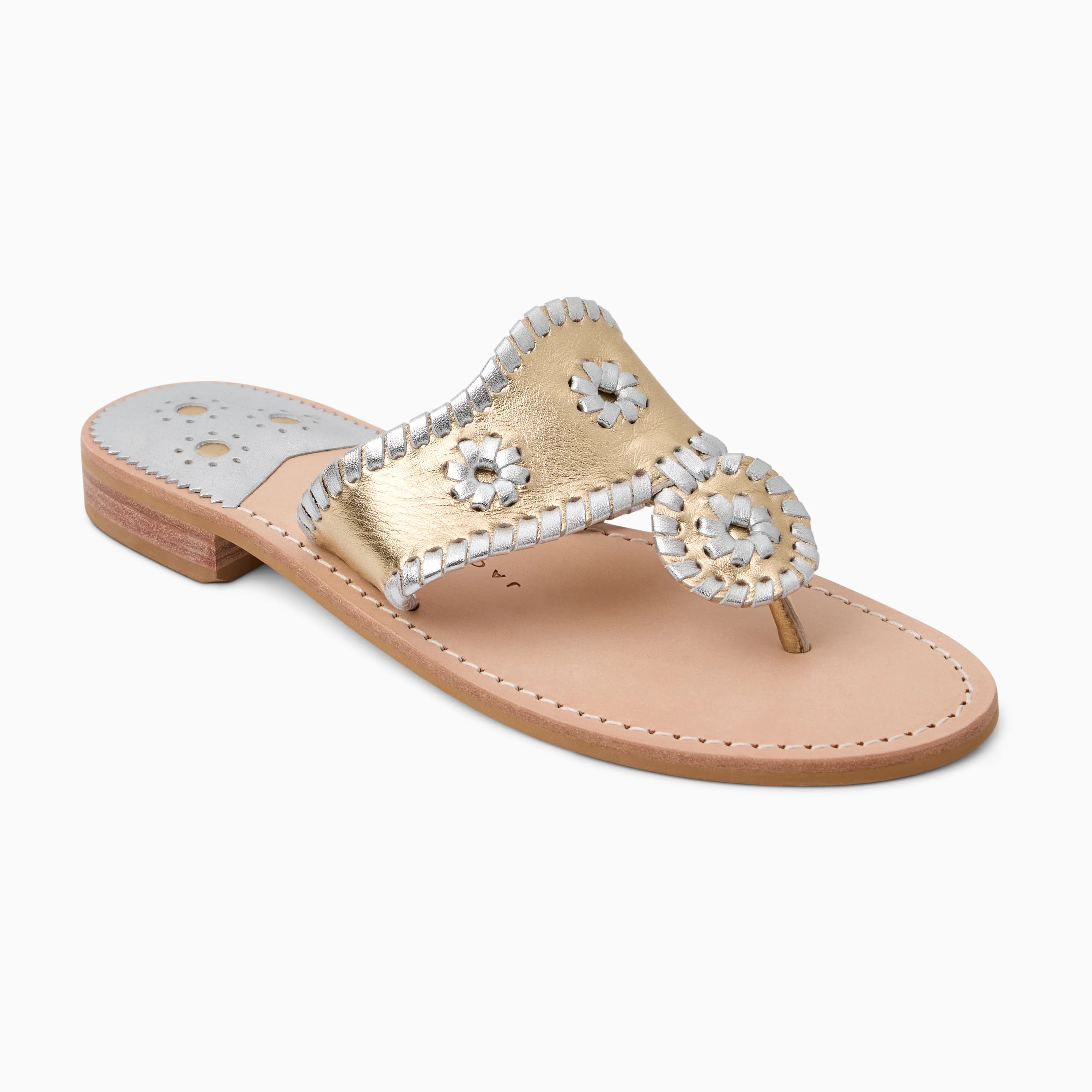 Jack Rogers Jacks Flat Metallic Sandal | Platinum/Silver image 0