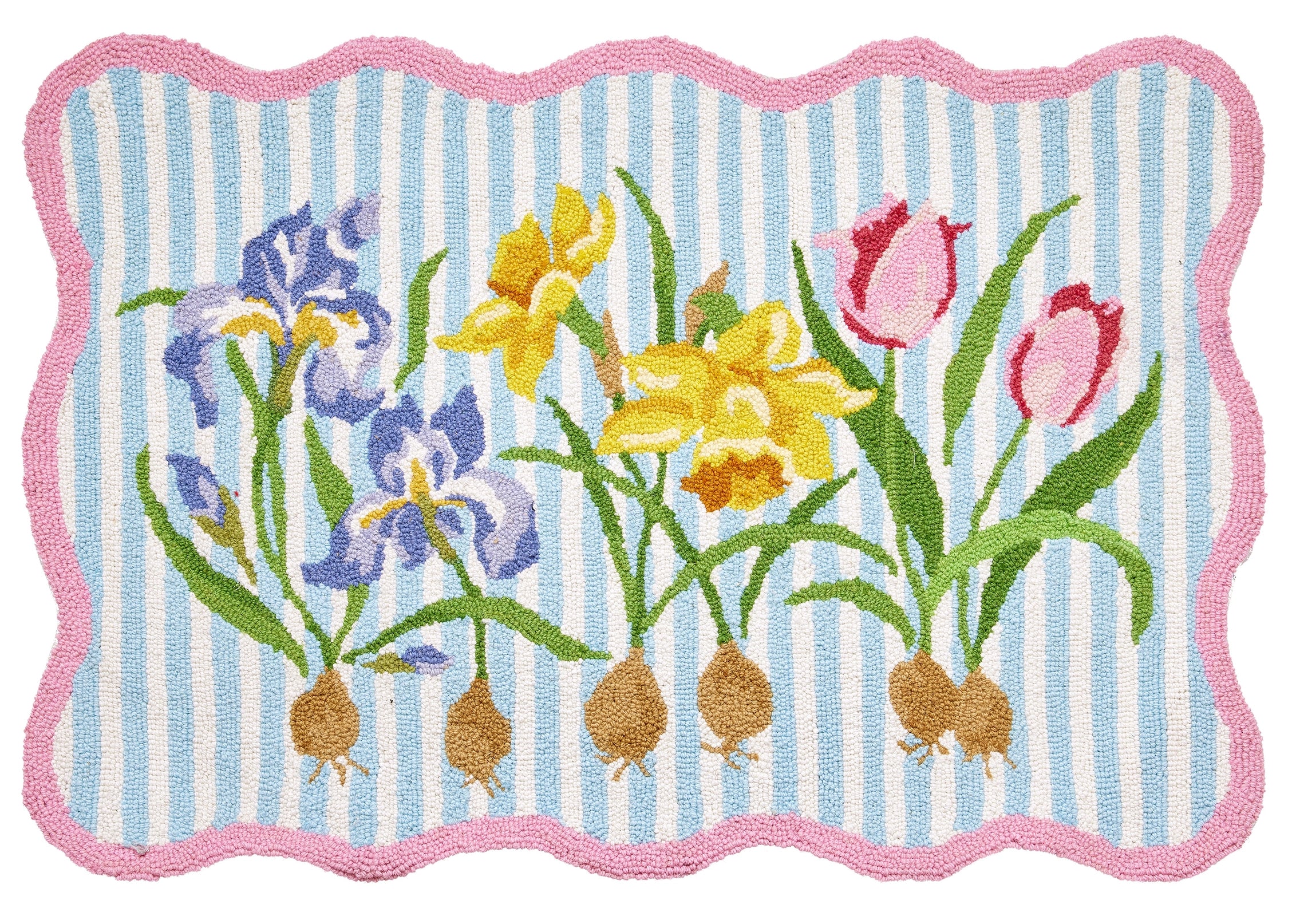 Flower Stripes Hook Rug image 0