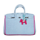 Hampton's Designer Inspired Tote Bag For Christmas | Sky Blue/Pink image 0