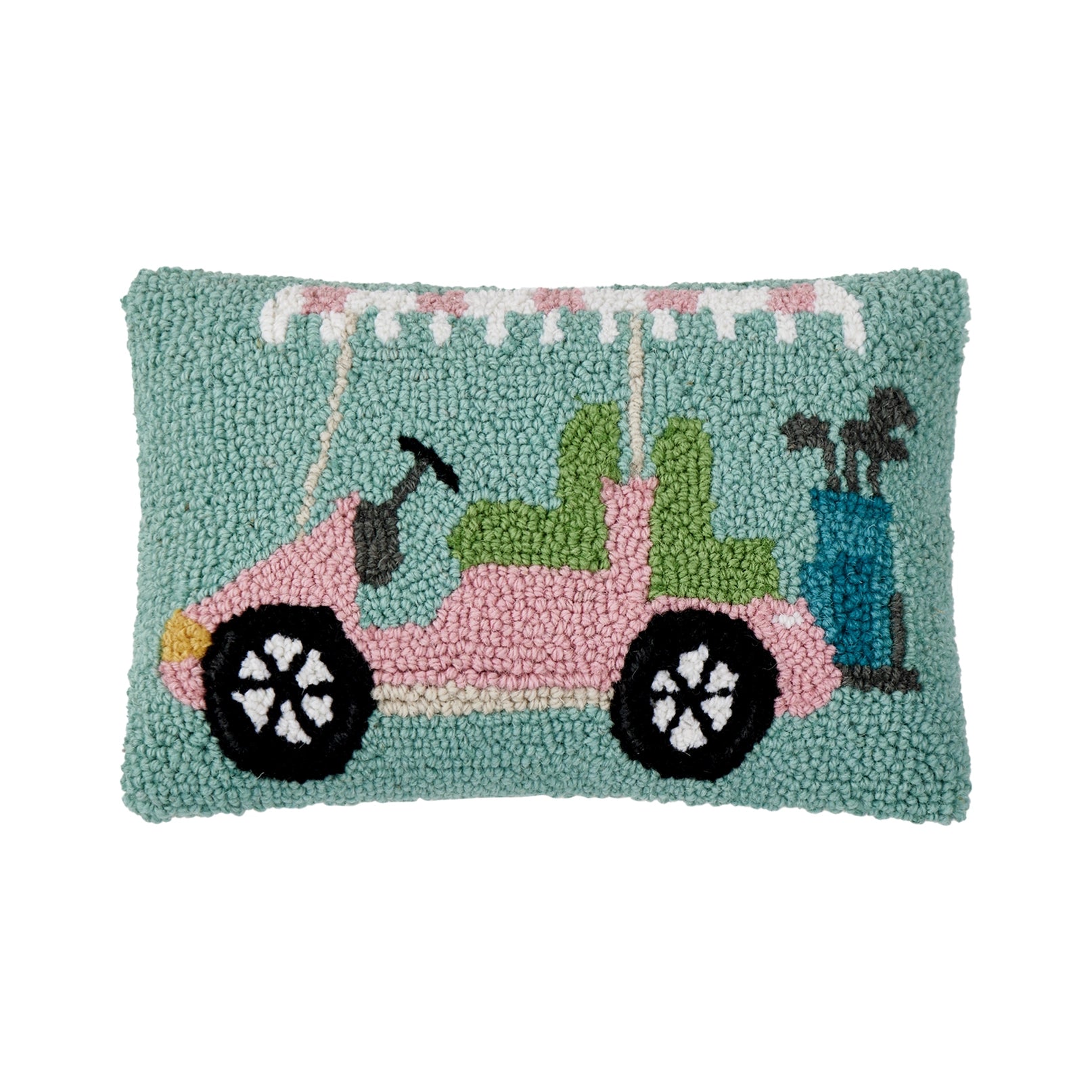 Pink Golf Cart Hook Pillow image 0