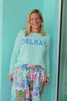 Roll Bottom Delray Sweater | Aqua image 0