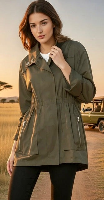 Anna Waterproof Jacket | Olive – Snappy Turtle