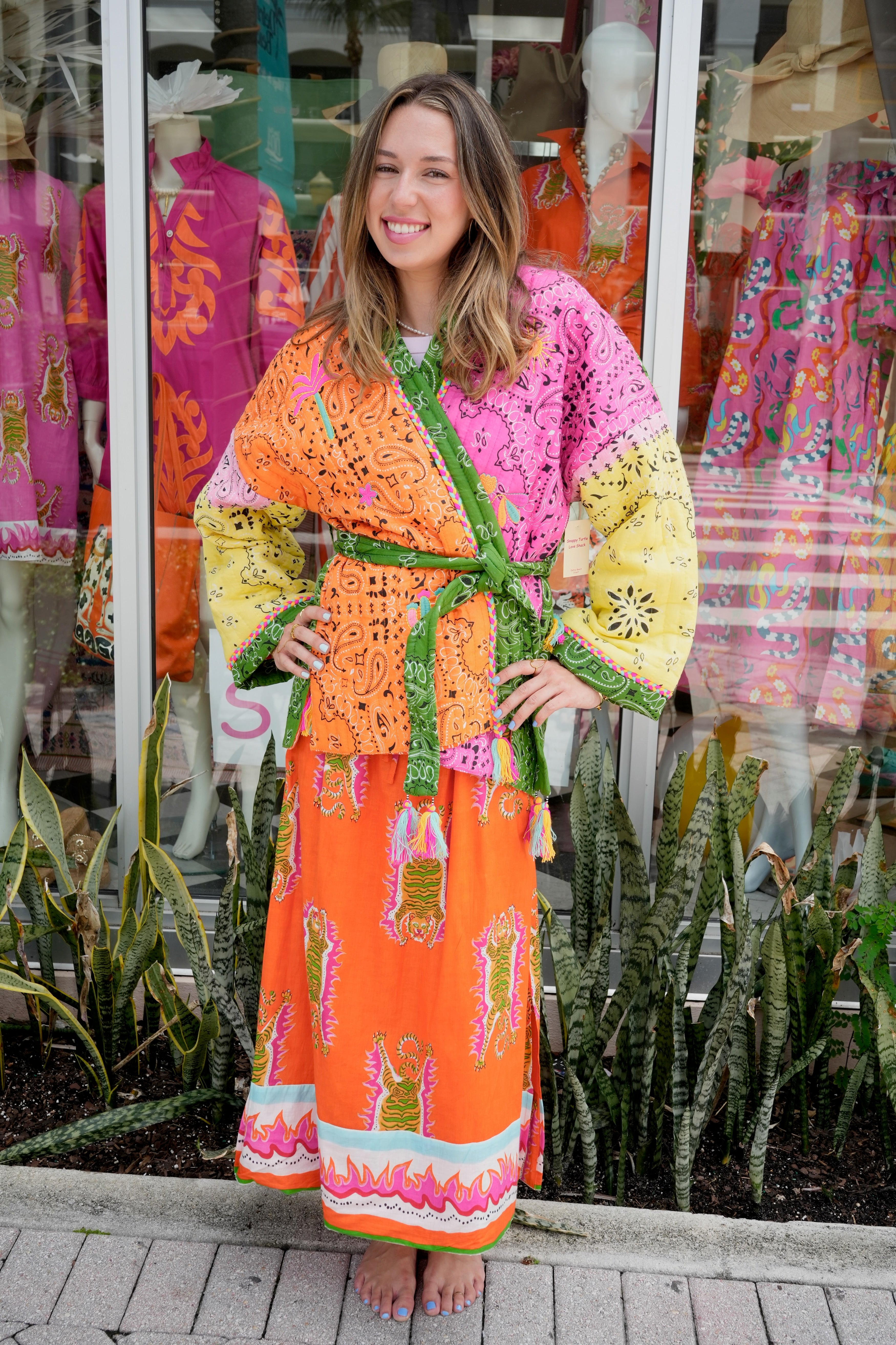 Waist Belt Color Contrast Quilted Kimono Jacket – Snappy Turtle