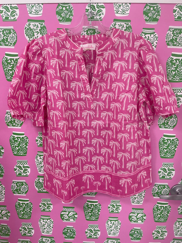 Maine Shirt | Tropical Palm | Pink