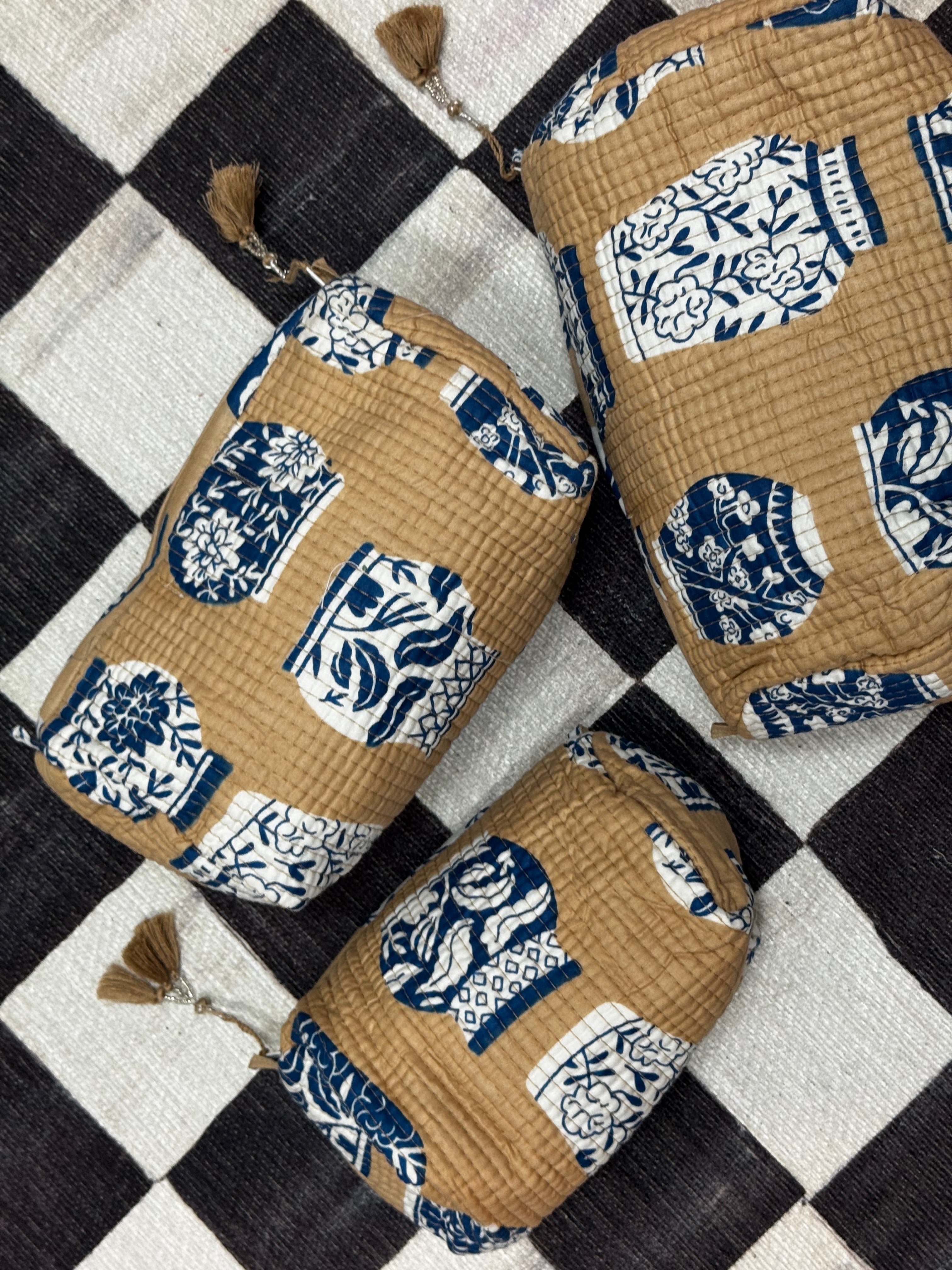 Quilted Cosmetic Bags | Ginger Jars
