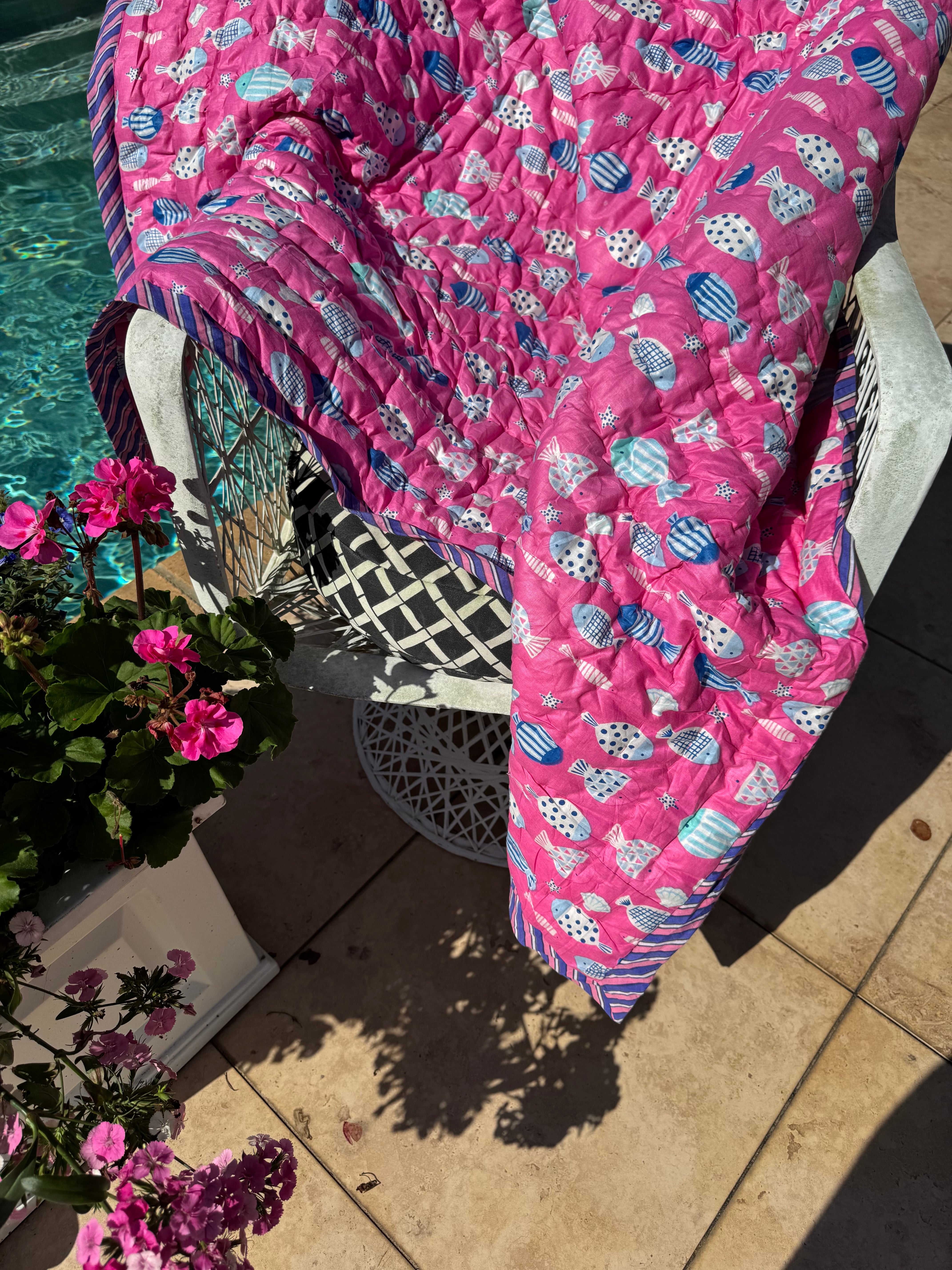 Throw/Baby Quilt | Happy Fish | Various Colors