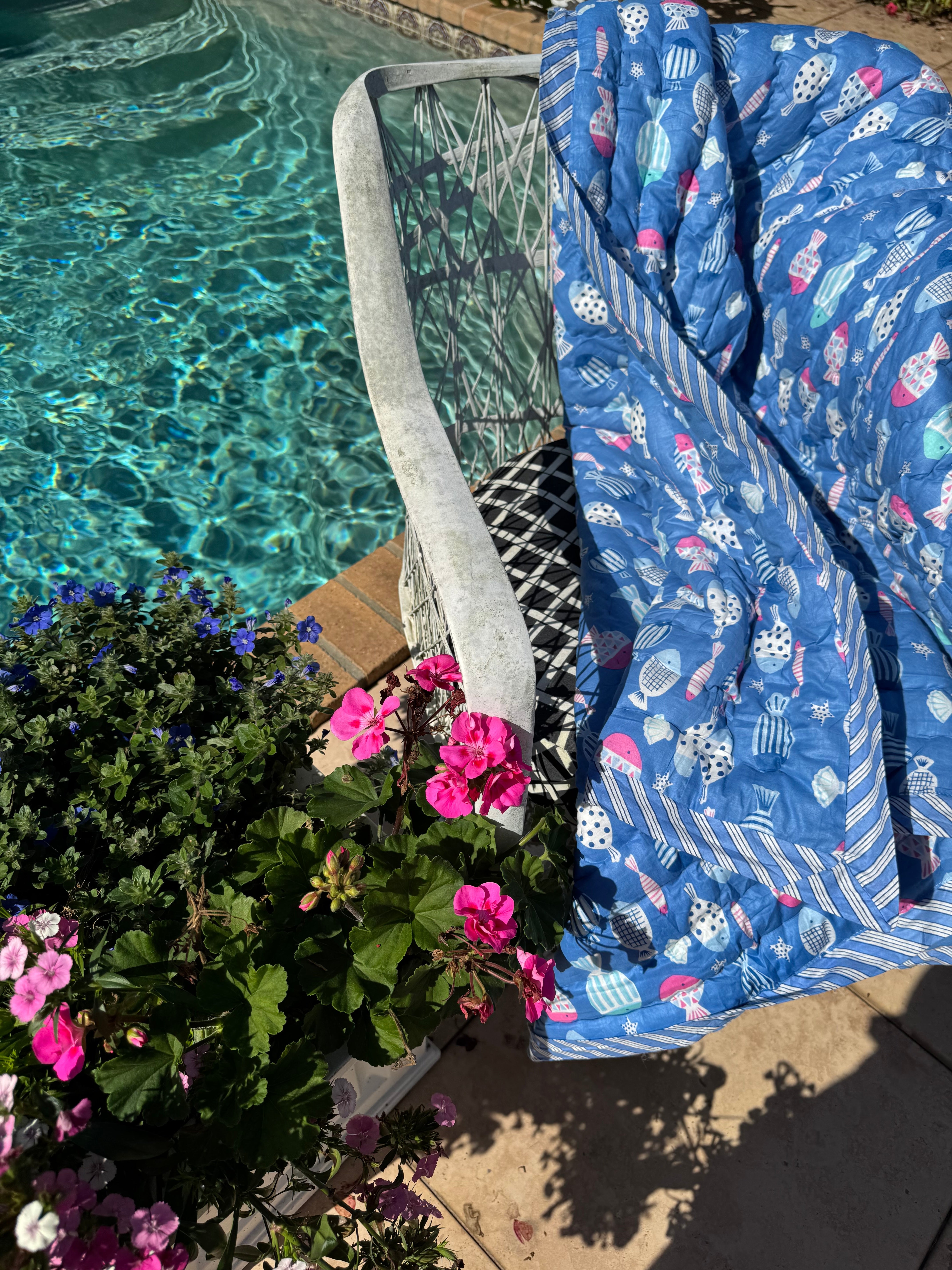 Throw/Baby Quilt | Happy Fish | Various Colors