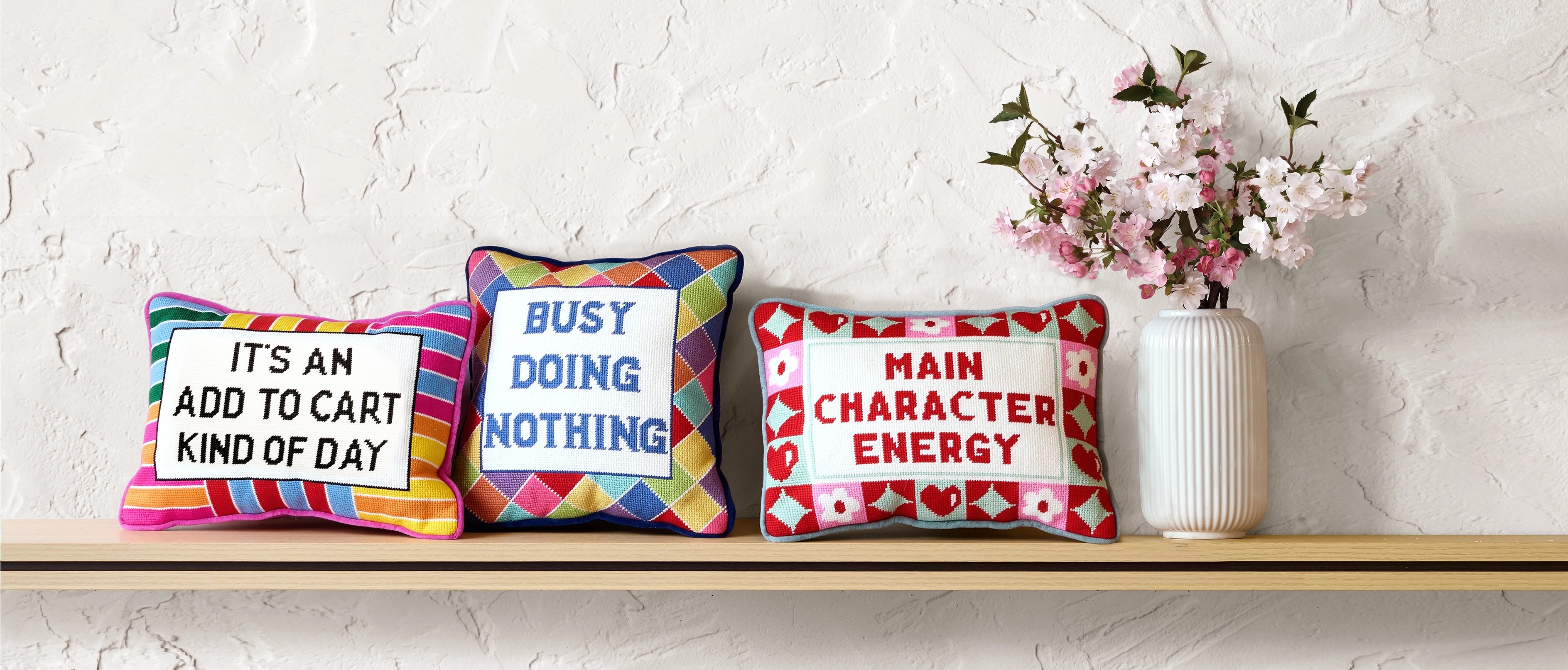 Busy Doing Nothing Embroidered Pillow image 3