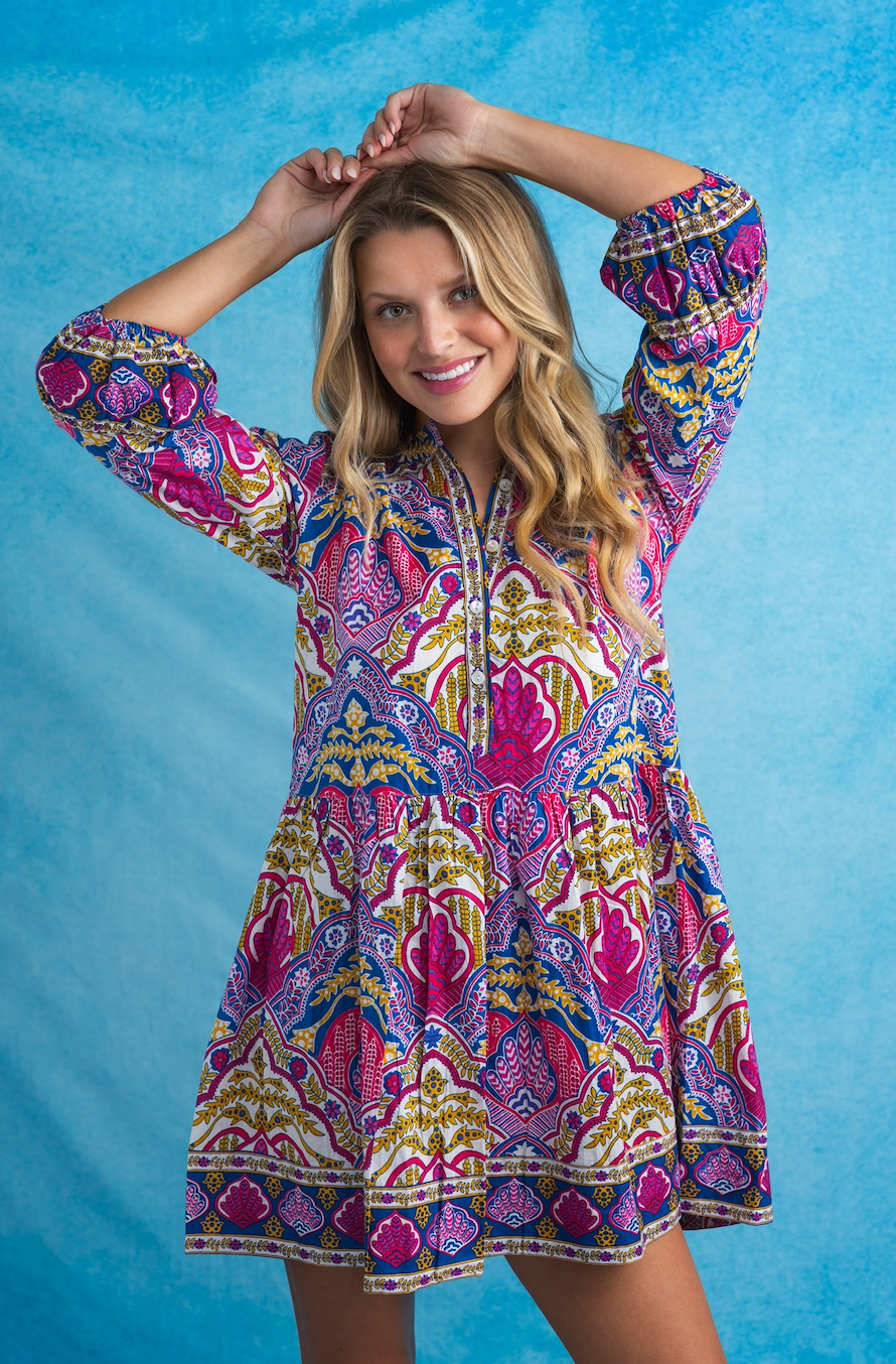 Gogo Dress | Medallion | Navy image 0