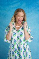 Frannie Short Dress | Bunch Of Daisies | Periwinkle image 1