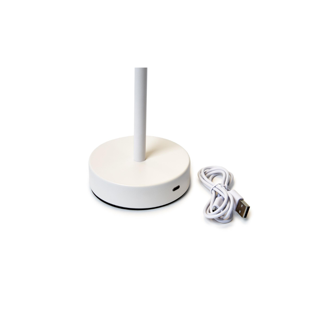 LED Cordless Scalloped Table Lamp | White image 1