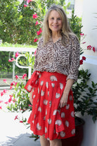 Wrap Skirt Short | Sea Shells | Red image 0