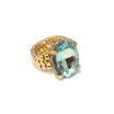 Oval Shape Glass Cocktail Cut Stretched Ring