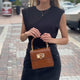 Genuine Italian Leather Bamboo Handle Bag