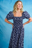 Poppy Dress Long | Ribbons | Navy image 0