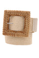 Square Buckle Accent Ratan Belt
