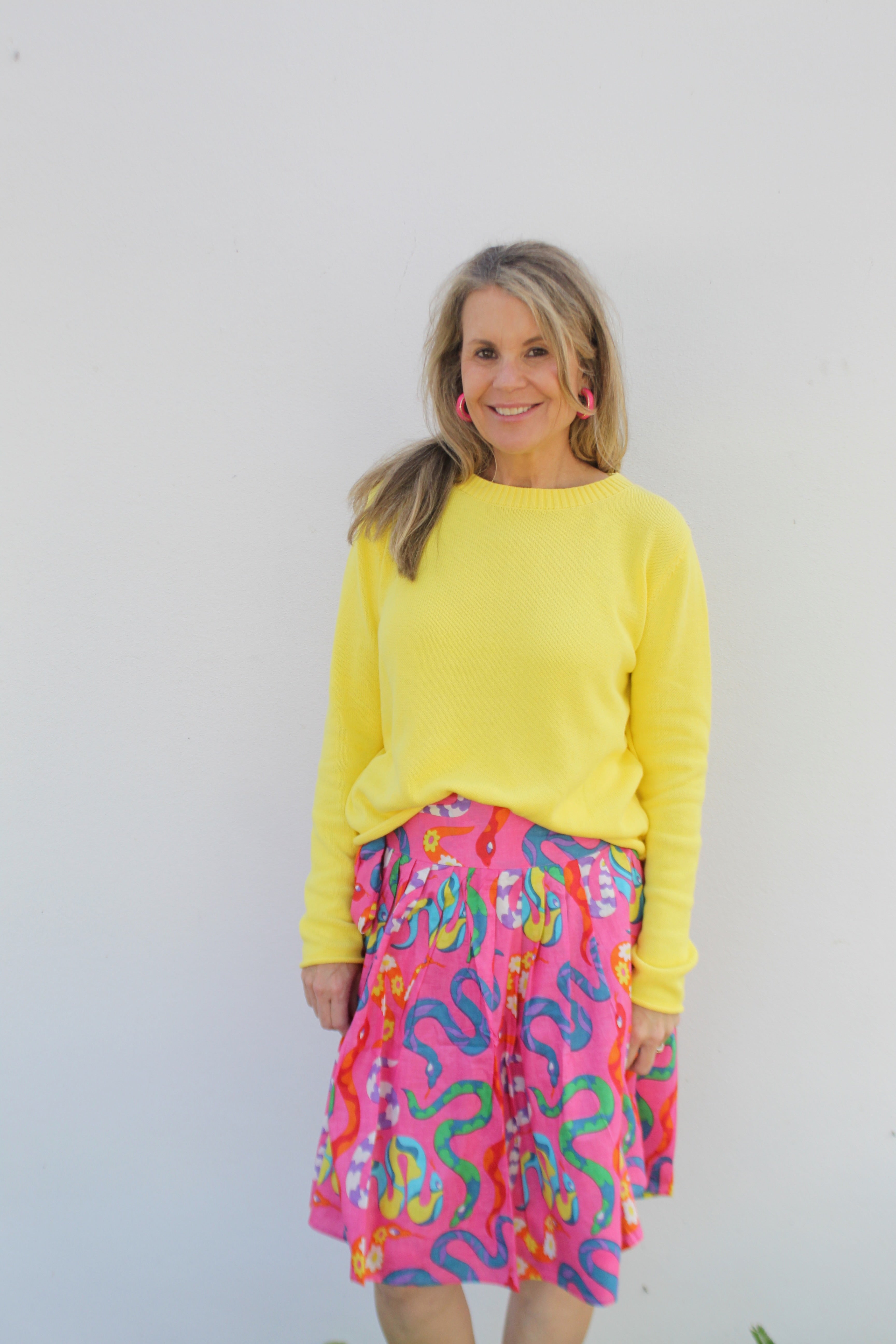 Racer Stripe Delray Sweater | Yellow/Pink image 2