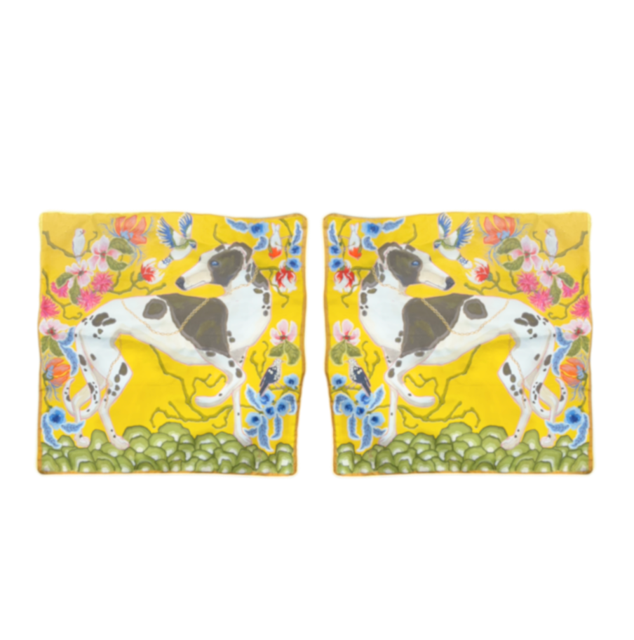 Paige Gemmel Pillow | Greyhound Facing Left or Right | Yellow image 0