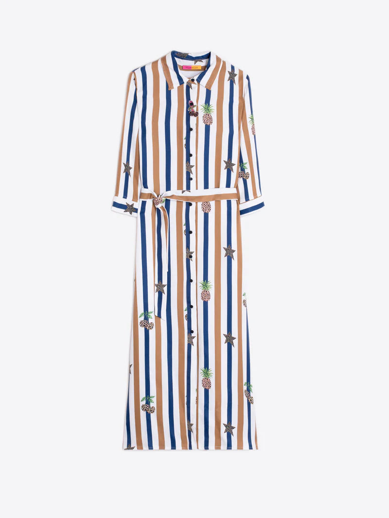 Striped Pineapple Shirt Dress image 2
