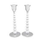 Pearled White Medium Candlestick Set image 0