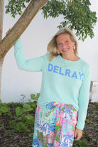 Roll Bottom Delray Sweater | Aqua image 2