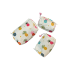 Quilted Cosmetic Bags | Happy Pineapples | White/Multi image 0