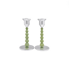 Pearled Green Small Candlestick Set image 0