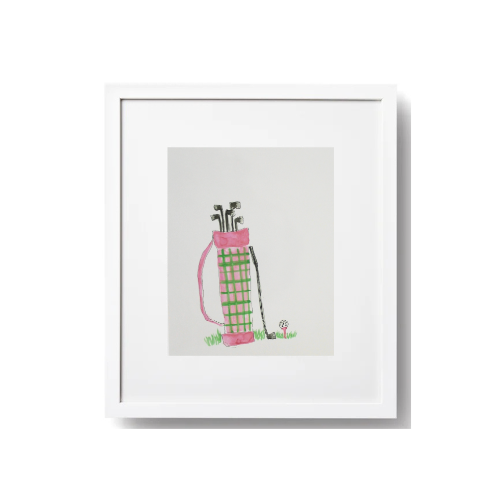 Golf Bag Art Print | 14" x 11" image 1