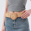 RAFFIA CRESCENT MOON ELASTIC WAIST BELT