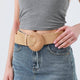 RAFFIA CRESCENT MOON ELASTIC WAIST BELT