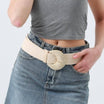 RAFFIA CRESCENT MOON ELASTIC WAIST BELT