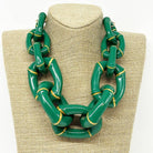 "the Michelle" - Bamboo Link Necklace - Green image 0